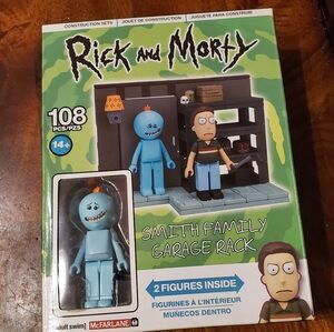 McFarlane Toys Rick and Morty Smith Family Garage Rack construction set.